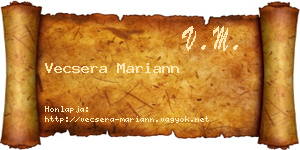 Vecsera Mariann névjegykártya
